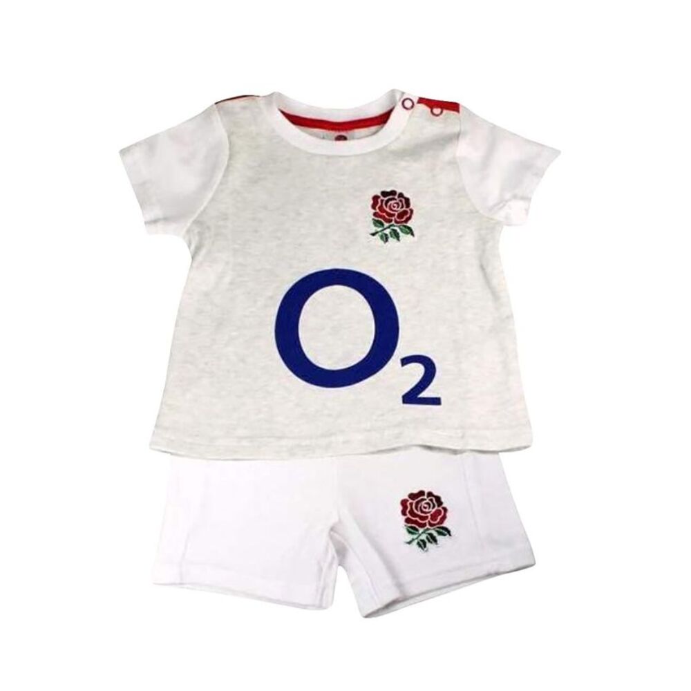England RFU Children/Kids T Shirt And Short Set / White Marl